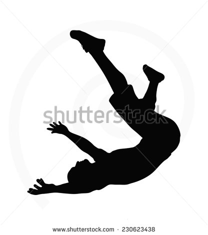 White Man Falling Silhouette