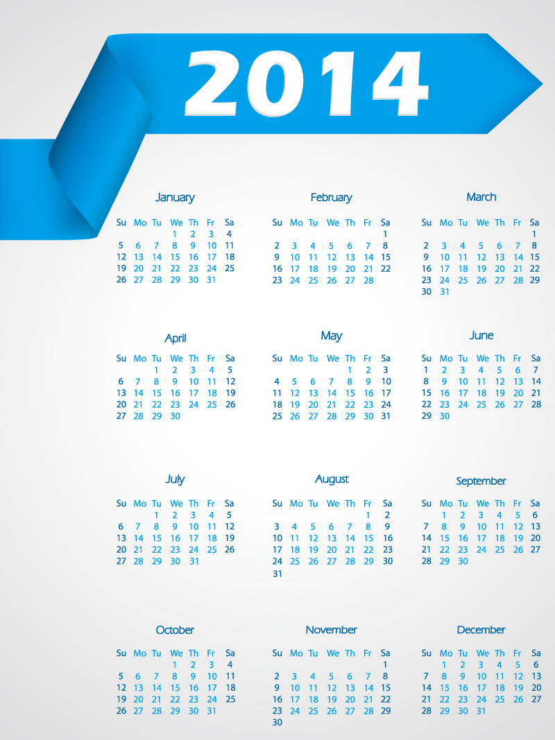 2014 Calendar Vector Download