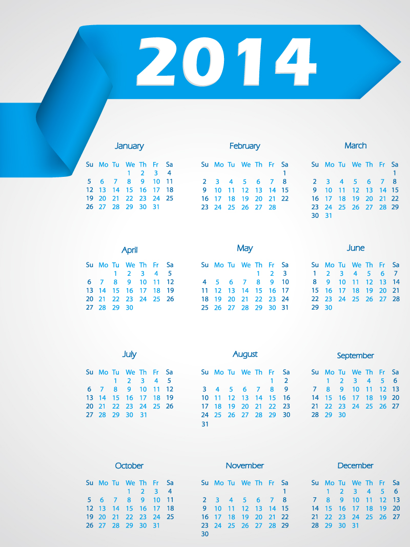 2014 Calendar Vector Download 2014 Calendar Vector Download