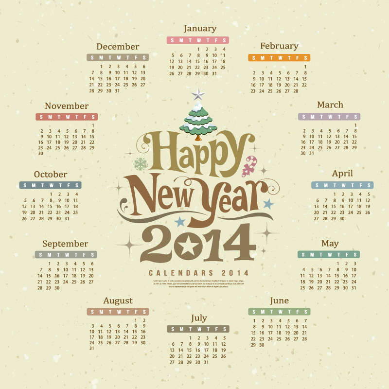 2014 Calendar Vector