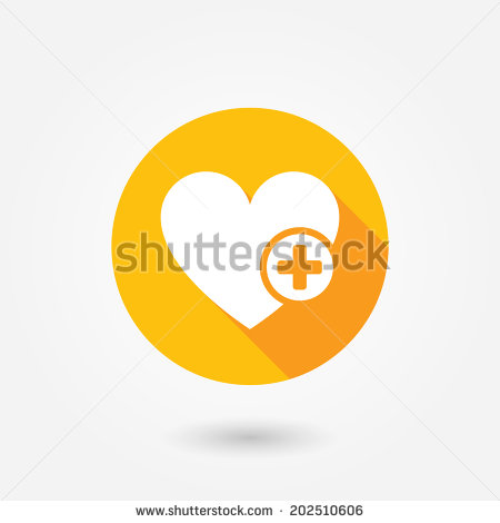 A Heart with Plus Icon Vector