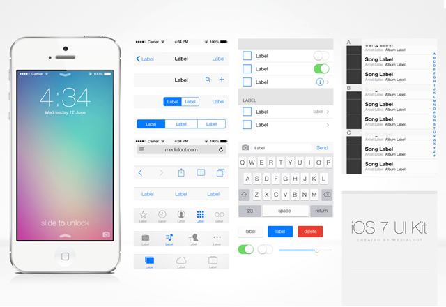 18 IOS 7 UI PSD Images