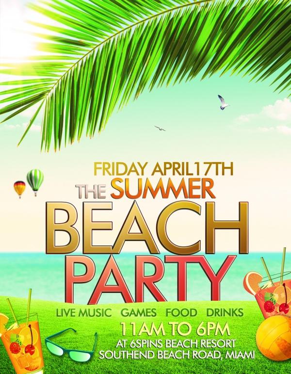 Beach Party Flyer Template Beach Party Flyer Template