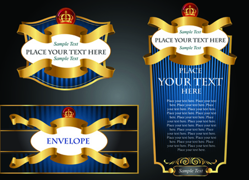 Black and Gold Vector Labels Black and Gold Vector Labels