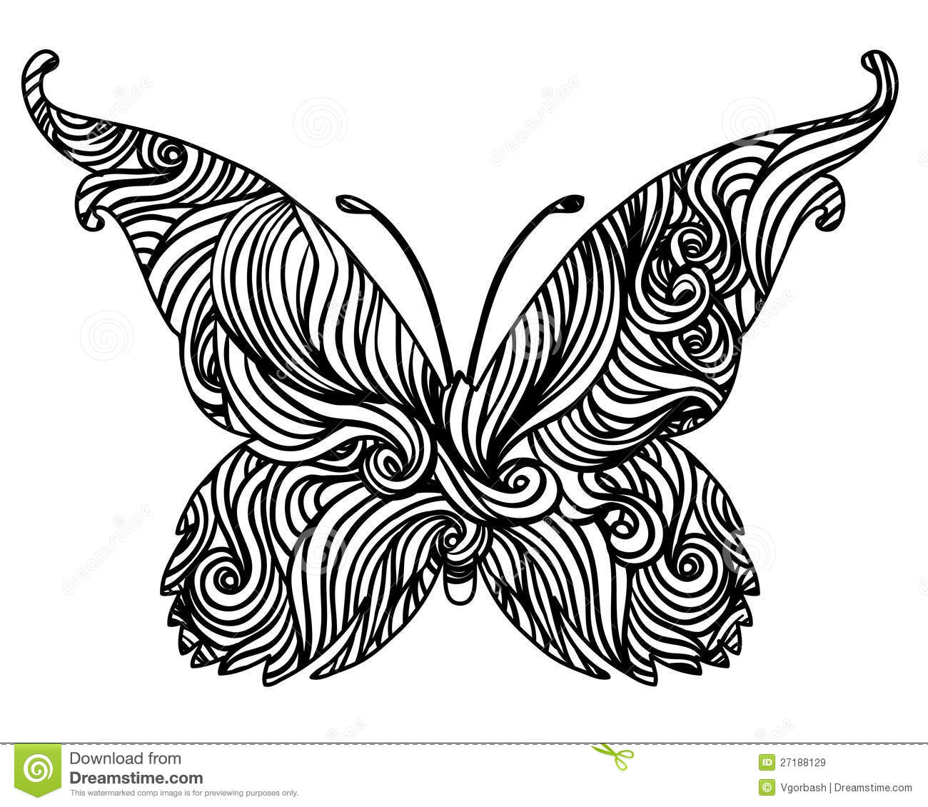 Black and White Abstract Butterfly