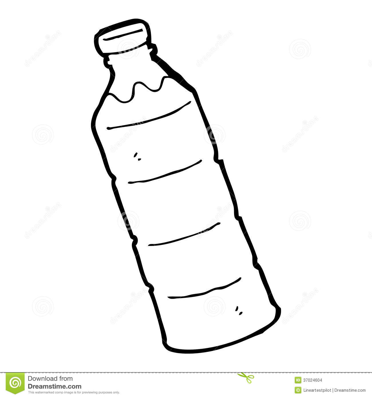 Black and White Cartoon Water Bottle