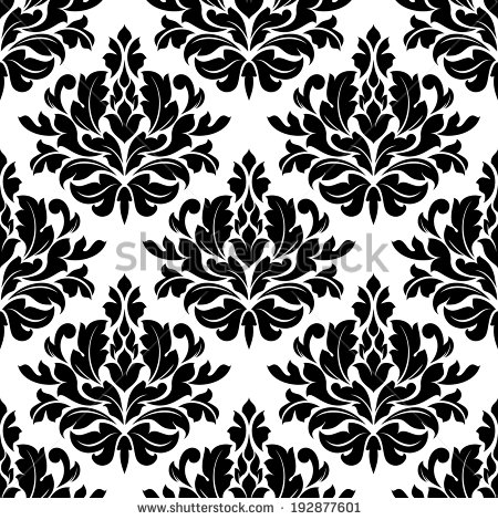 Black and White Damask