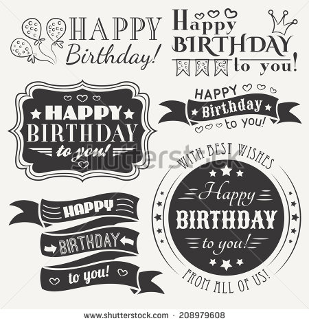 Black and White Happy Birthday Greeting