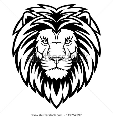 Black and White Lion Head