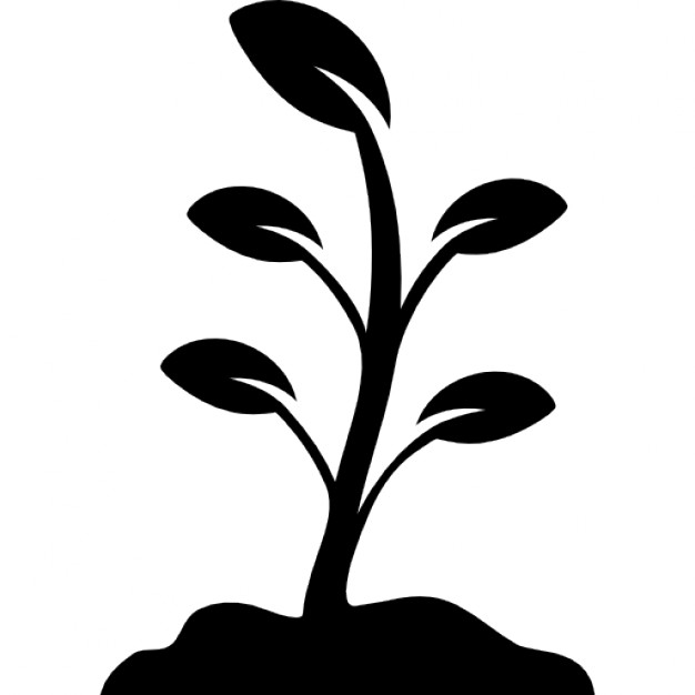 Black and White Plant Free Icon