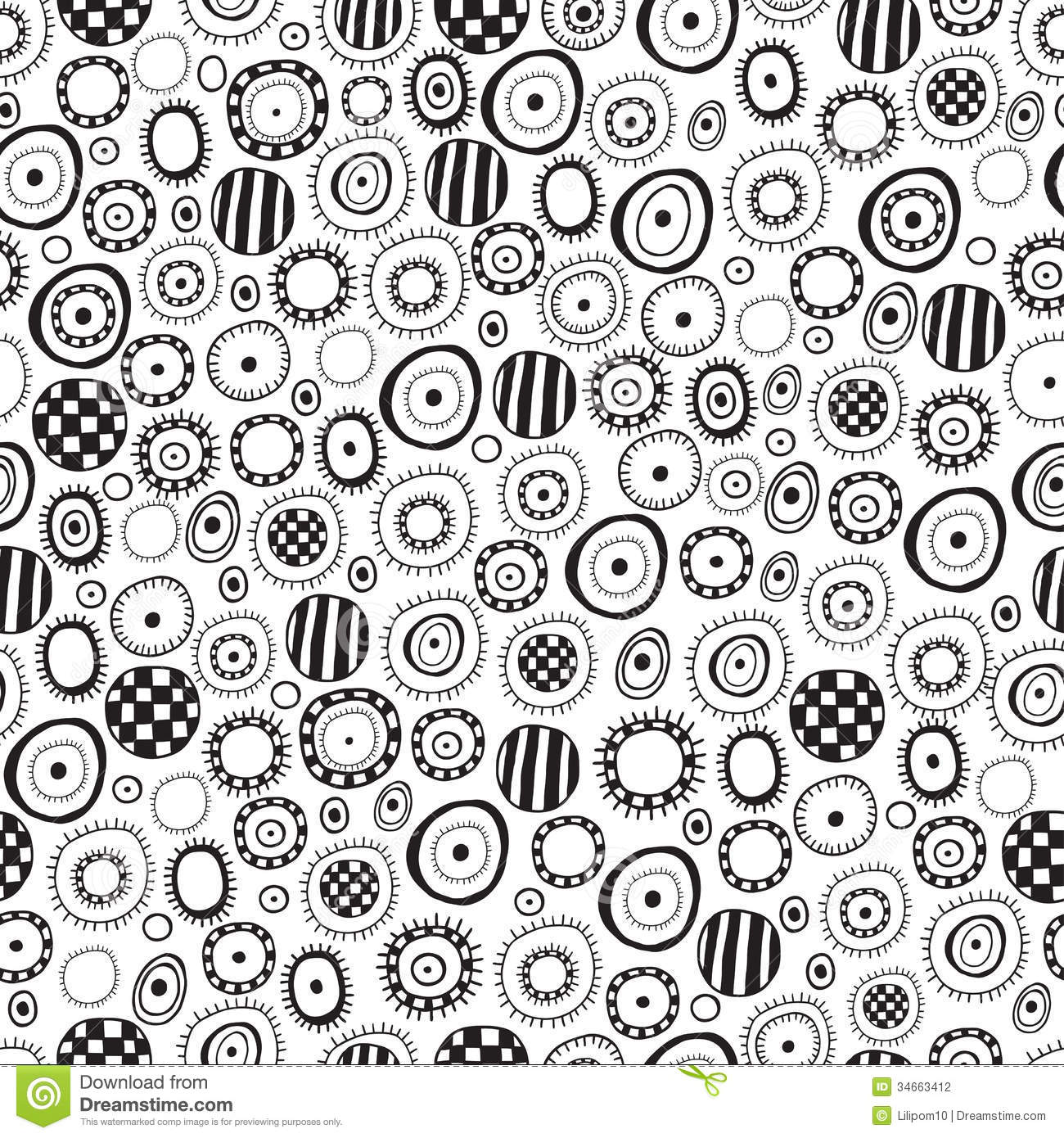 Black and White Seamless Pattern Design