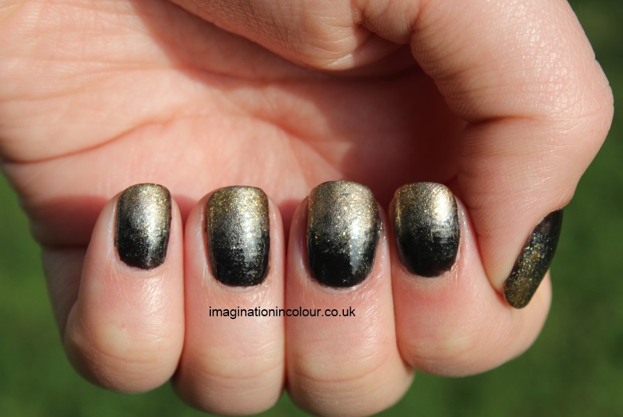 Black Gold and Silver Nail Art