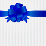 Blue Ribbon and Bow Clip Art