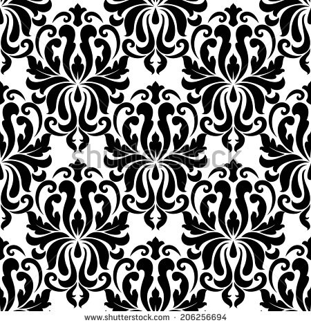 Bold Black and White Flower Clip Art