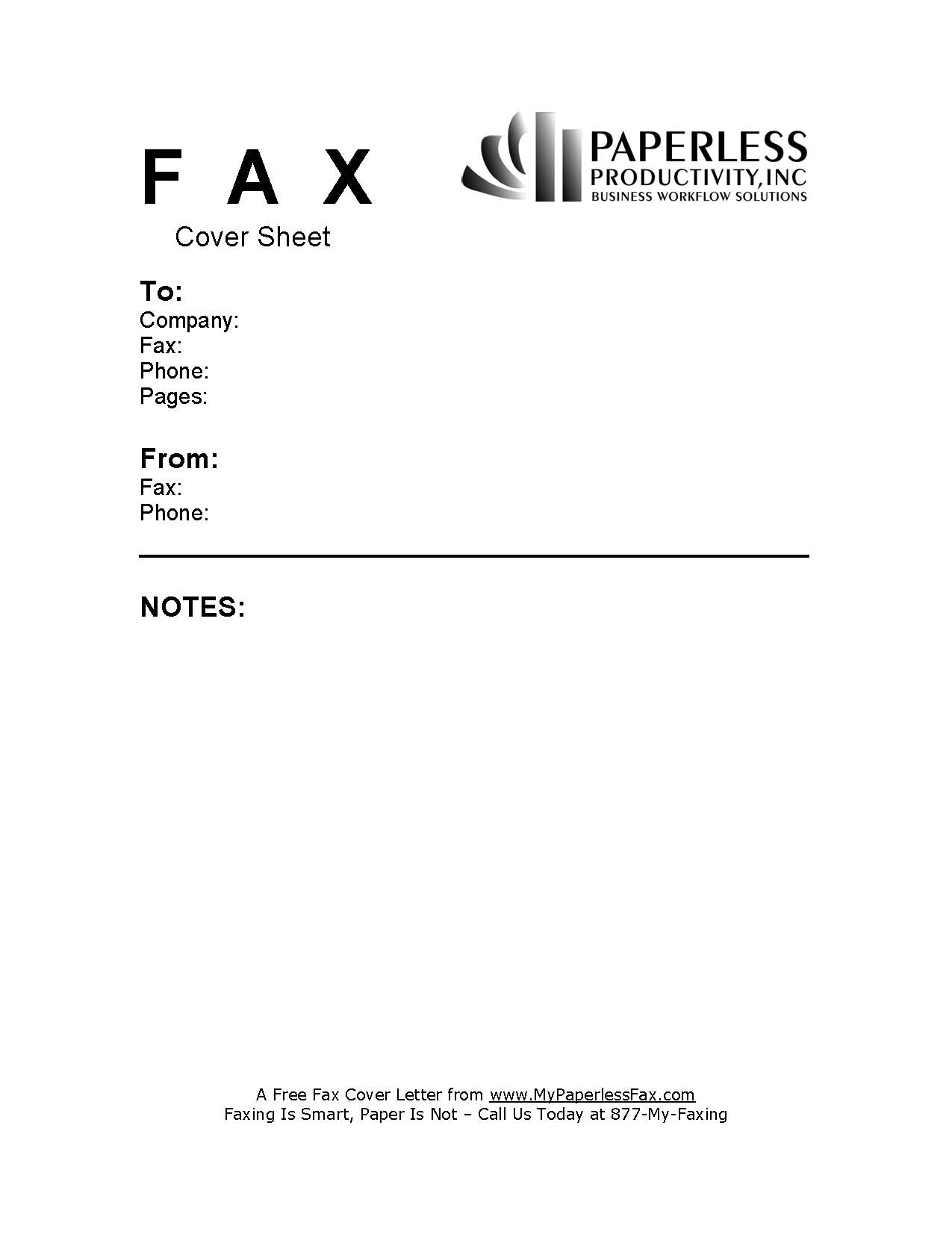 Business Fax Cover Sheet Template