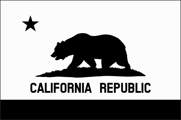 California Flag Black and White Clip Art