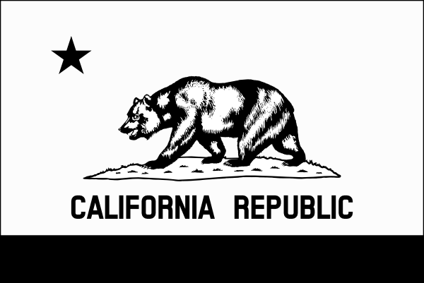 California Flag Black and White