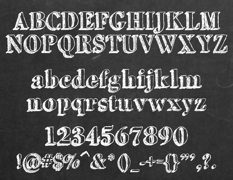 Chalkboard Font Alphabet