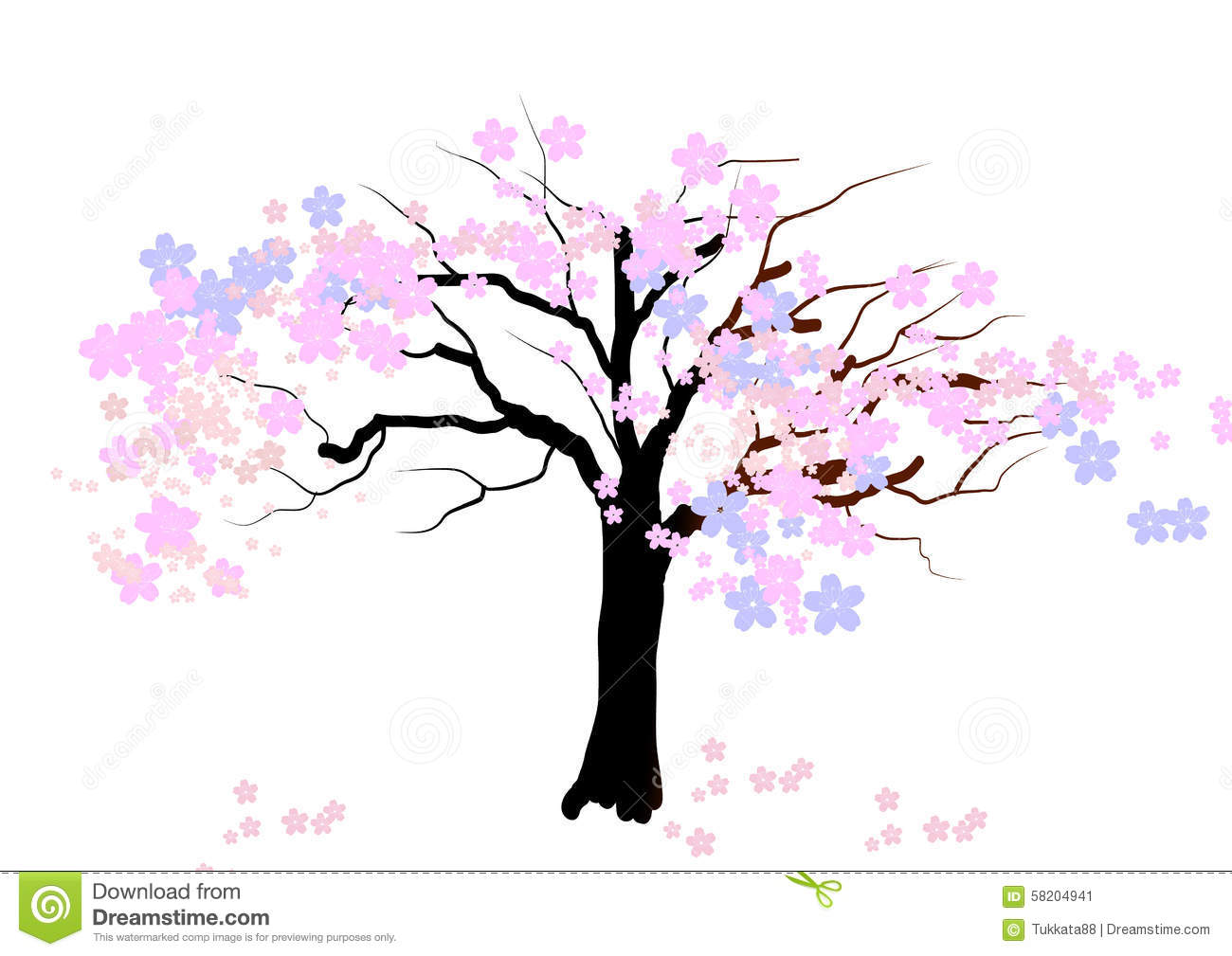 Cherry Blossom Tree Illustration