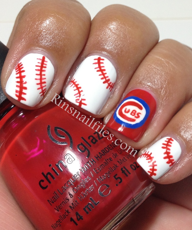 Chicago Cubs Nail Design