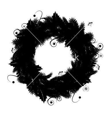 Christmas Wreath Silhouette Christmas Wreath Silhouette