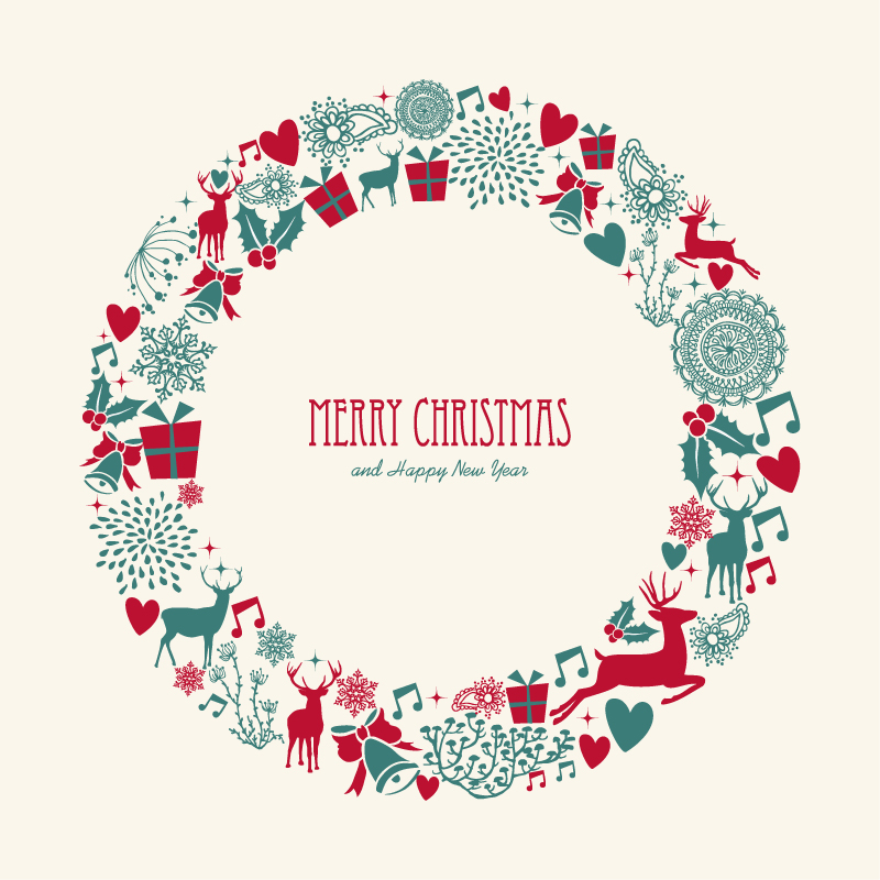 Christmas Wreath Vector Free Christmas Wreath Vector Free