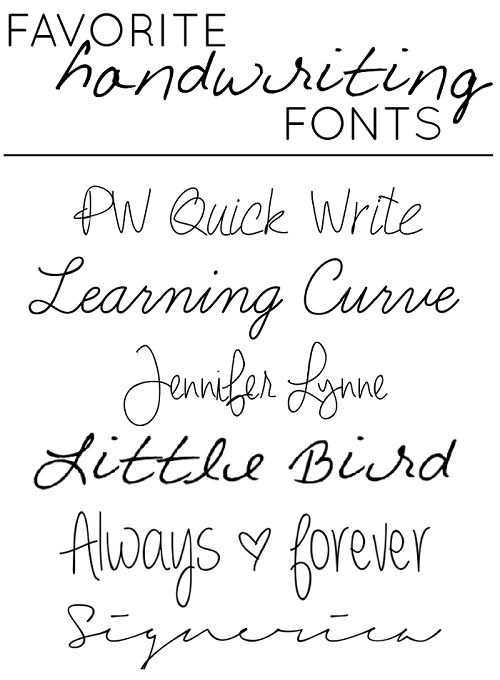 Cool Handwriting Styles Fonts