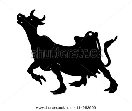 12 Cartoon Cow Silhouette Vector Images