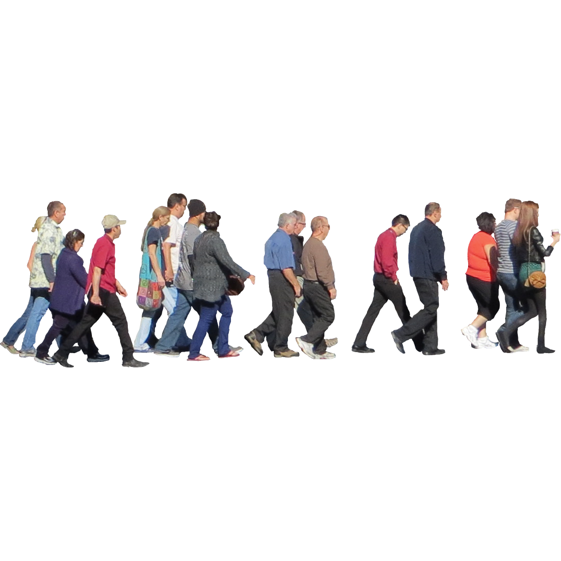 Crowd of People Walking Photoshop