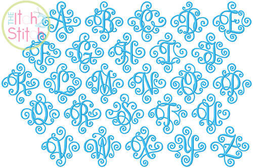 Elegant Scroll Embroidery Font Elegant Scroll Embroidery Font