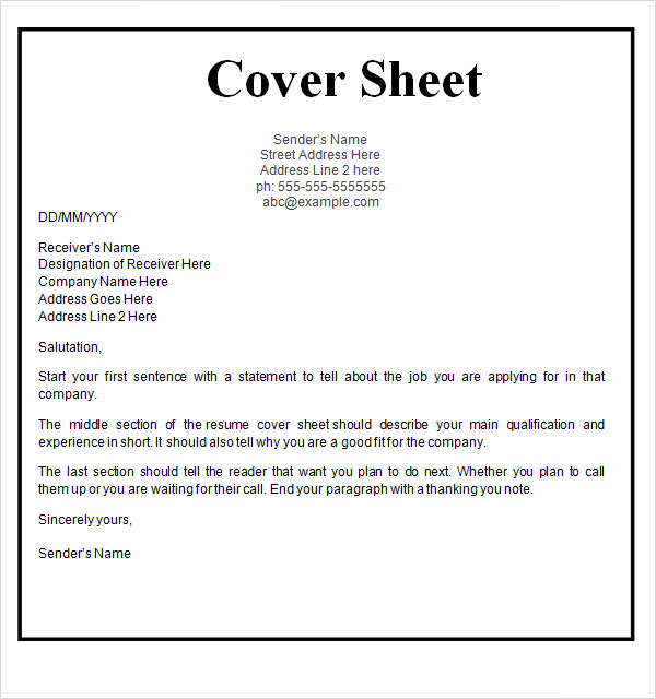Fax Cover Sheet Template Free Download Fax Cover Sheet Template Free Download