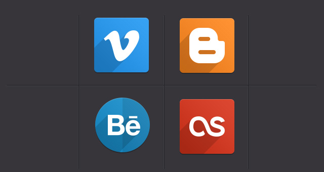 Flat Social Icons PSD