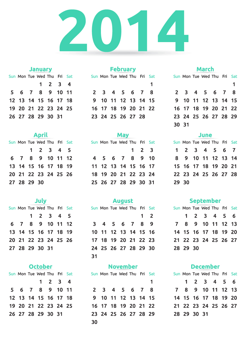 Free 2014 Calendar