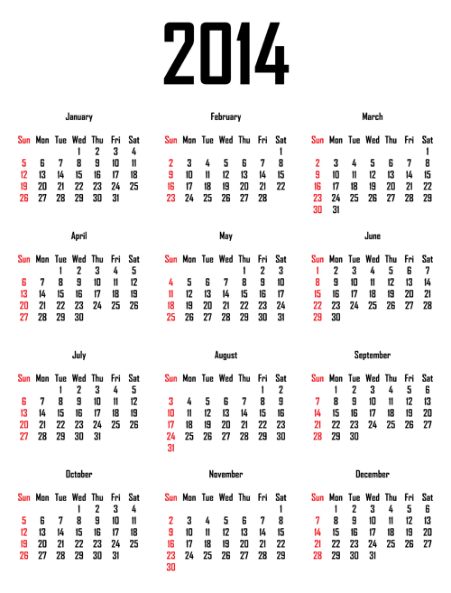 Free 2014 Calendar Free 2014 Calendar