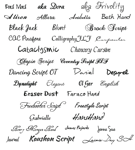 7 Handwritten Script Fonts Images Cursive Tattoo Fonts Handwriting