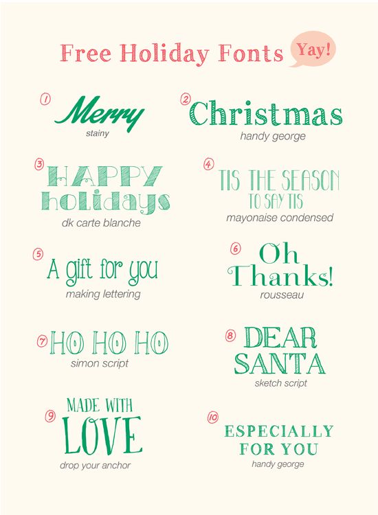 Free Holiday Fonts Christmas