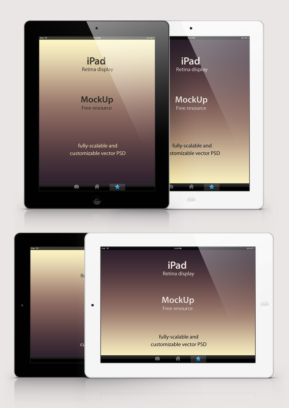 14 IPad Mockups Free Psd Above Images