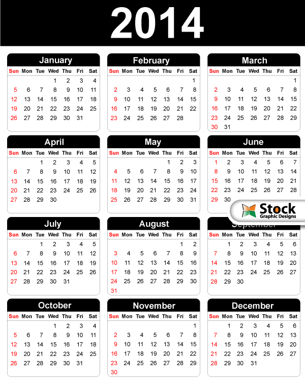 Free Printable 2014 Calendar with Holidays Free Printable 2014 Calendar with Holidays