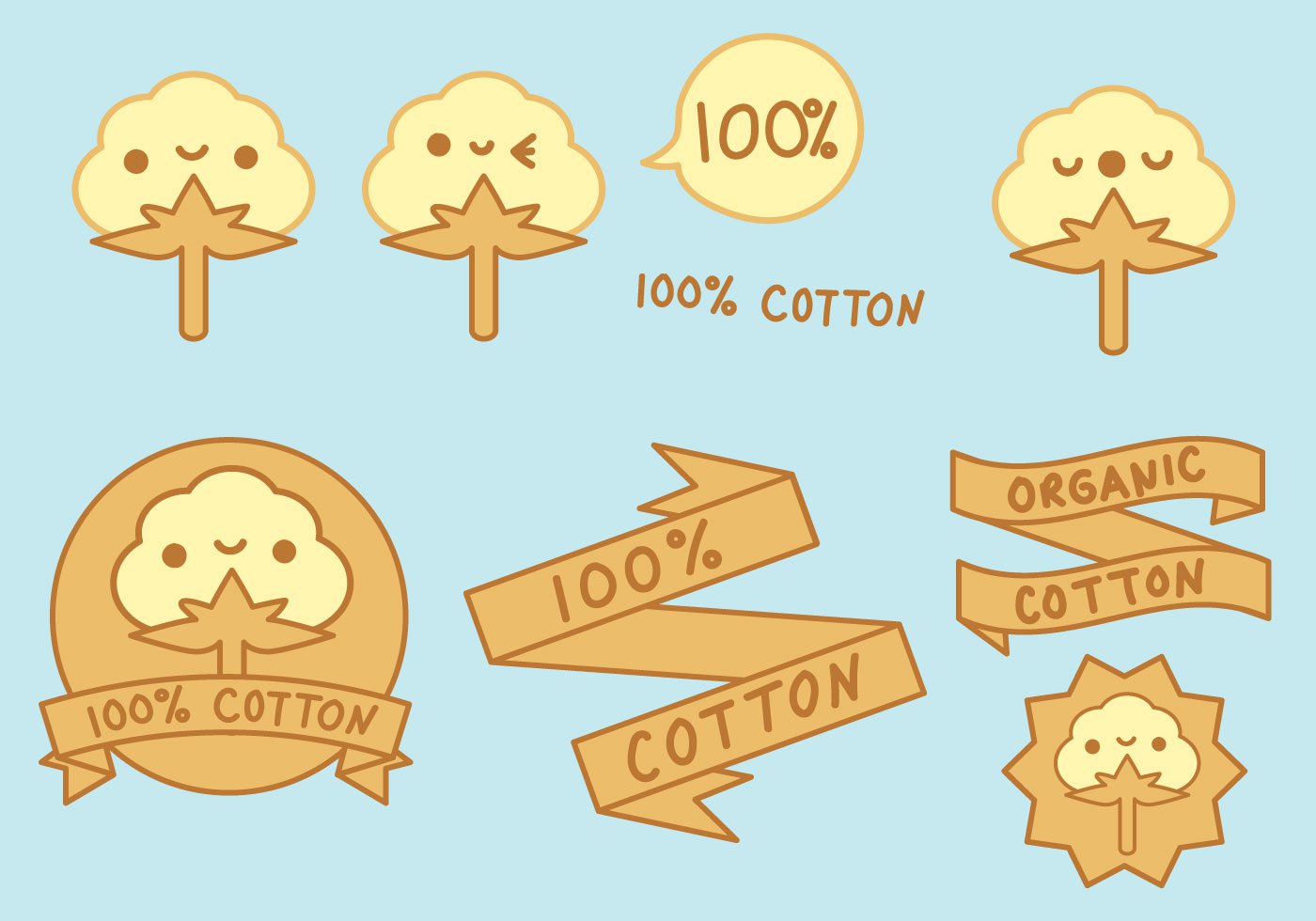 Free Vector Cotton Plants