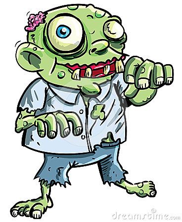 Green Cute Zombie Cartoon
