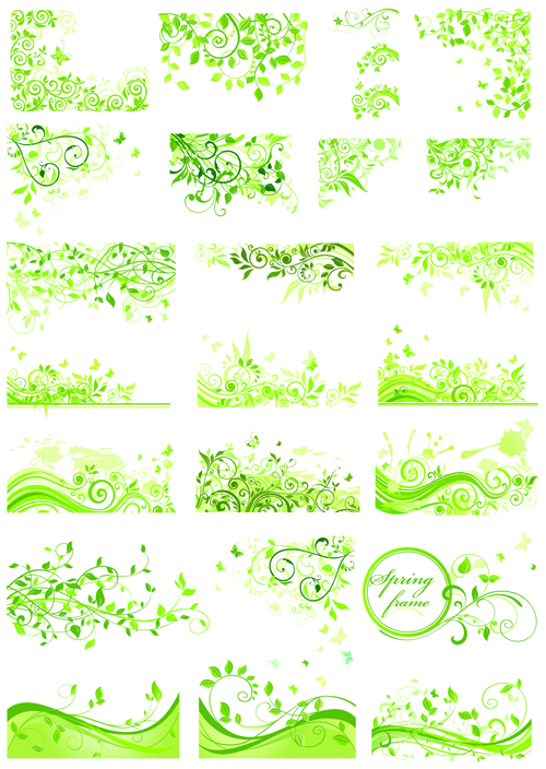 Green Vector Flower Ornament