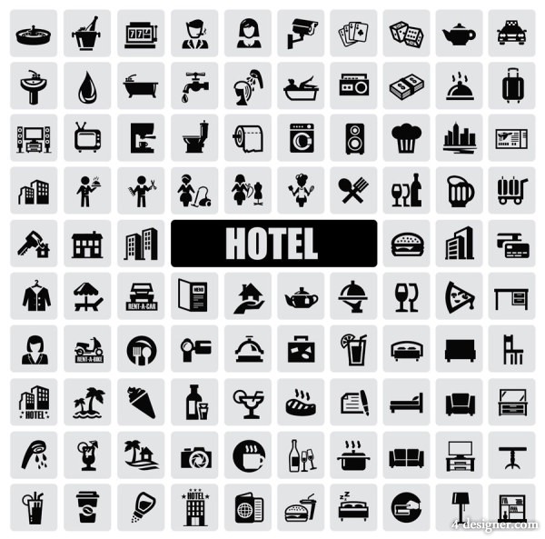 Hotel Icon Black and White