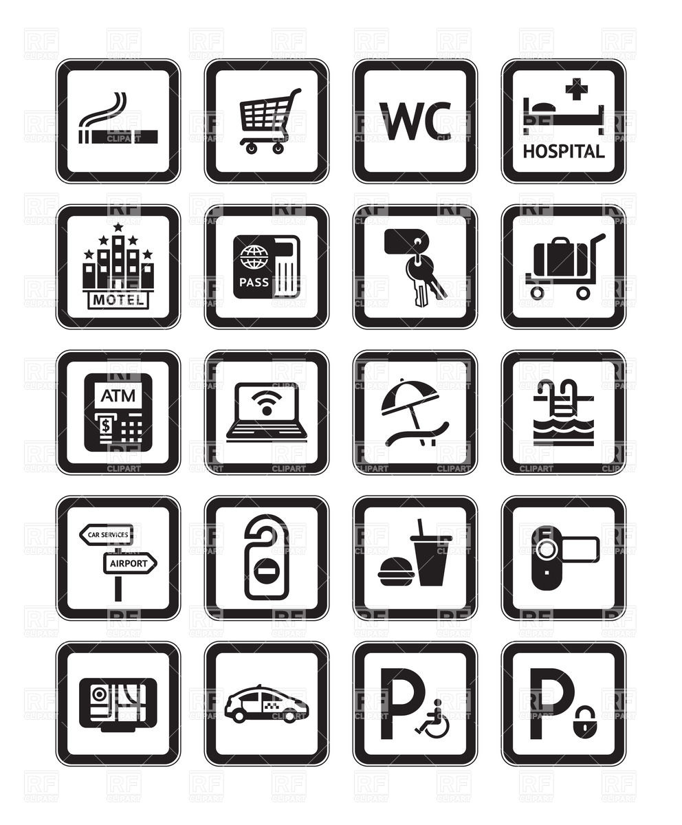 Hotelservice Icons Free Vectors