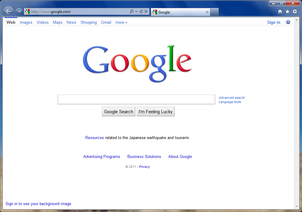 Internet Explorer 10 Browser Window Internet Explorer 10 Browser Window