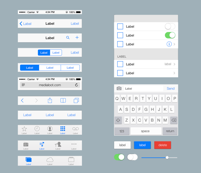 iOS 7 User Interface Design Elements