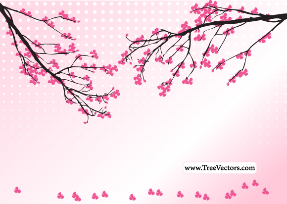 Japanese Cherry Blossom Tree Vector