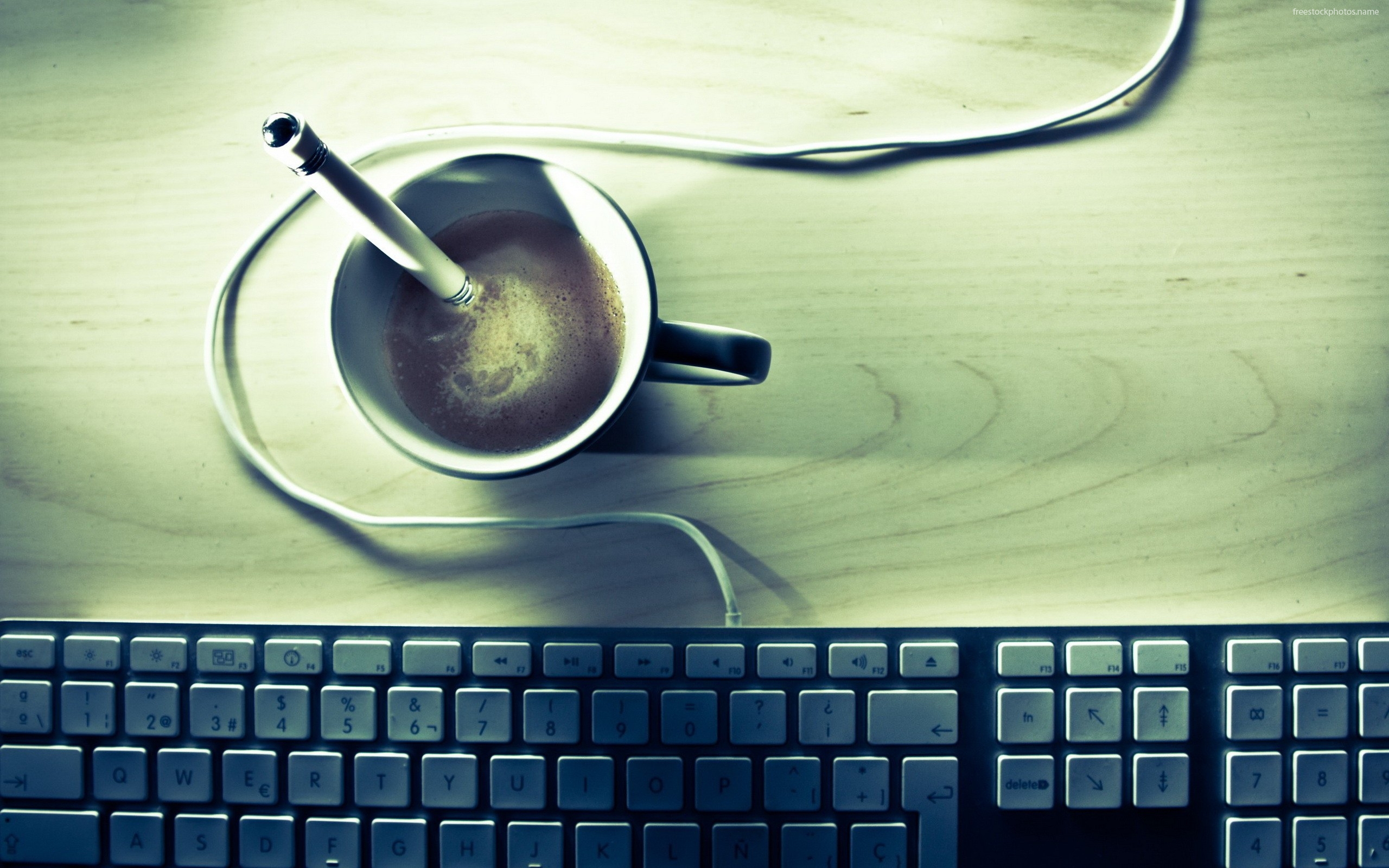 Keyboard Coffee Desktop Background