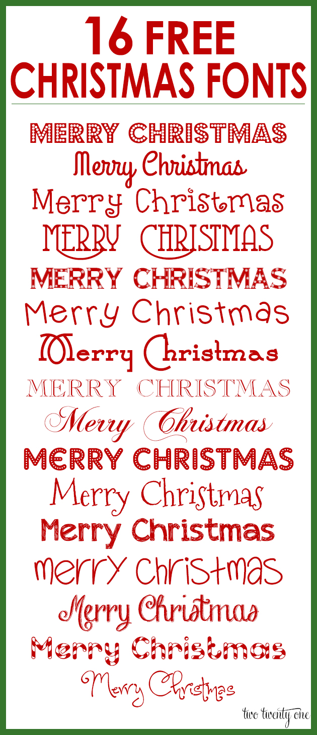 12 Holiday Fonts Christmas Images