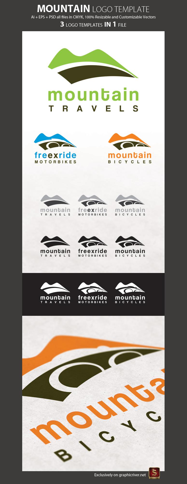 10 Mountain Logo PSD Images