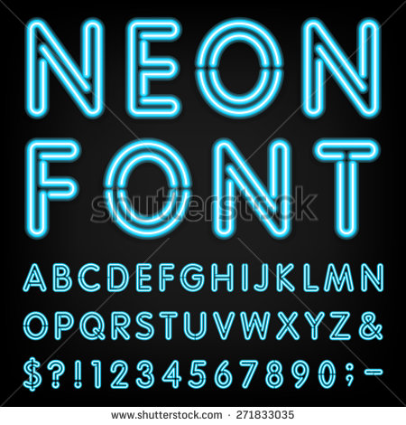 Neon Light Font Letters Neon Light Font Letters
